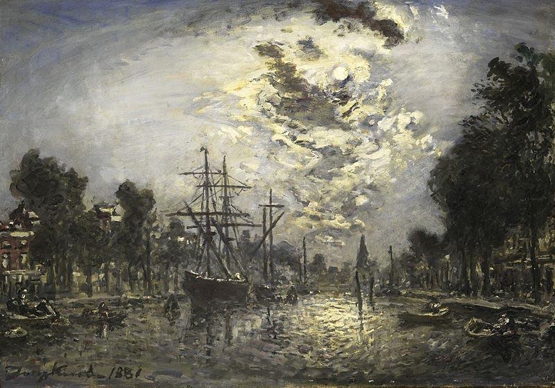 Johan Barthold Jongkind Rotterdam in the Moonlight oil painting image